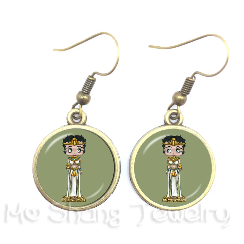 Новые модные серьги Betty Boop 16 мм стеклянные купольные женские ювелирные изделия