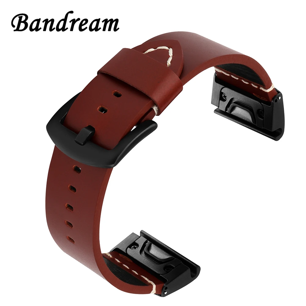 Ремешок из натуральной масляной кожи для наручных часов Garmin Fenix 3/3 HR/5X/5X Plus быстро