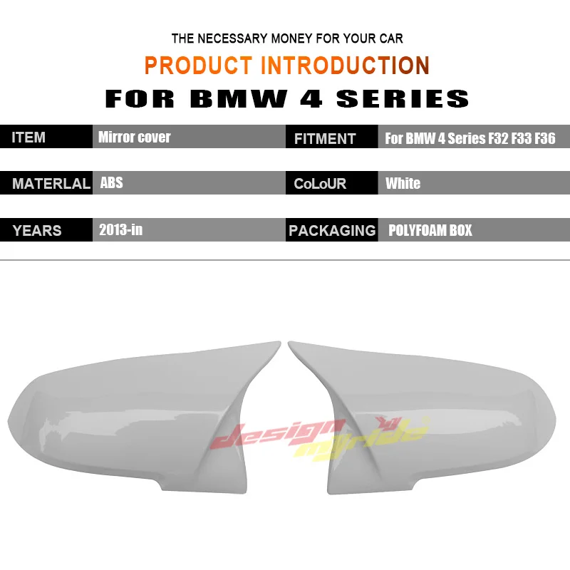 F32 F33 F36 зеркала заднего вида крышки украшения ABS чистый белый для BMW 420i 428i 435i 440i 440ixD