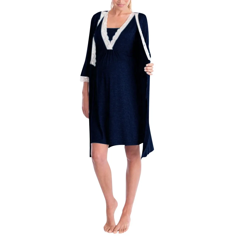 Dresses Women's Maternity Dress Womens Mother Lace Pregnant Long Sleeve Nursing Baby For Pajamas Dress|Платья| |