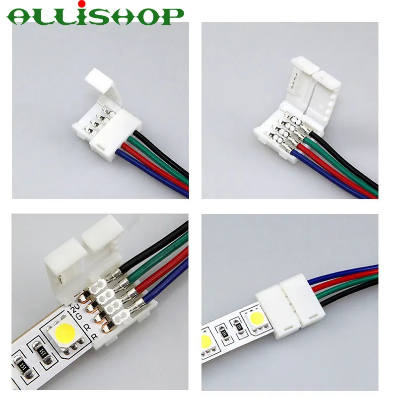100 шт. Удлинительный кабель для светодиодной ленты 5050 RGB от ALLiSHOP 4 контакта 10 мм|light