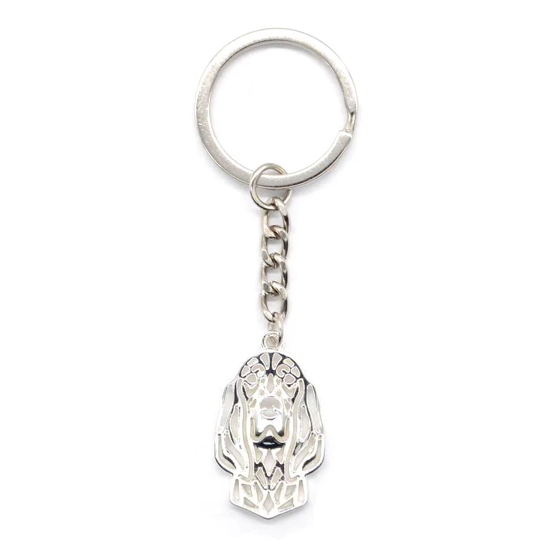 

Ажурные брелки для ключей с изображением собаки из черного и коричневого цвета, брелки для ключей в форме животного для влюбленных