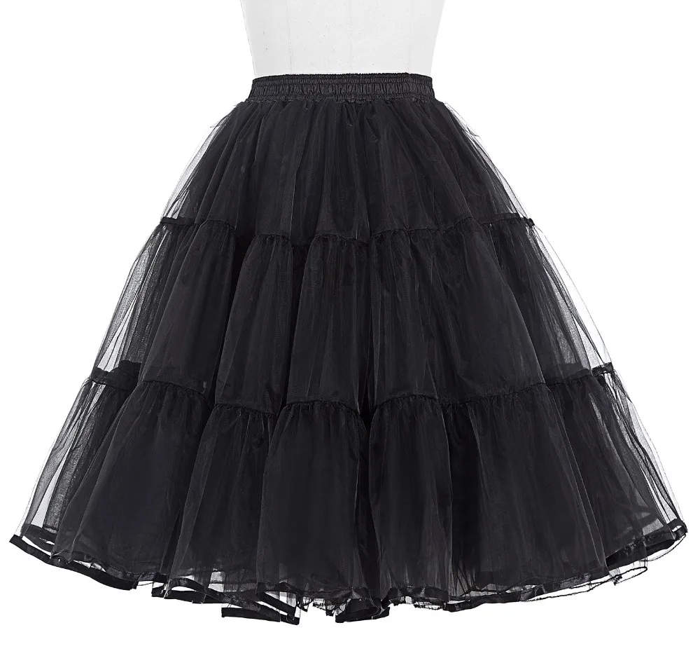 Belle Poque Skirt Women Retro Solid Tulle Black/White/Red Crinoline Girls' Underskirt Summer Party Skirts Woman Petticoat | Женская