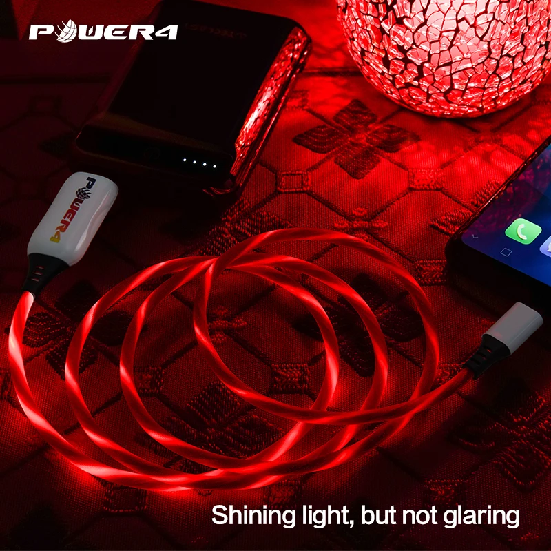 Power4 Быстрая зарядка Micro USB кабель для OPPO VIVO QC3.0 Led светящийся Samsung Xiaomi Мобильный