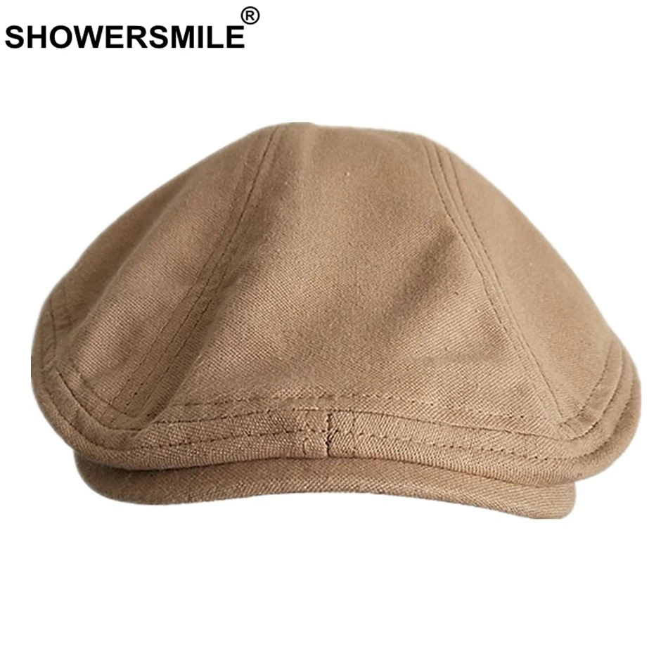 SHOWERSMILE, берет, женская, льняная, простая, утконоса, плоская кепка s, мужская, верблюжья, Классическая, Гэтсби, плюща, Кепка унисекс, одноцветная, летняя, Ретро стиль, таксистка, Кепка