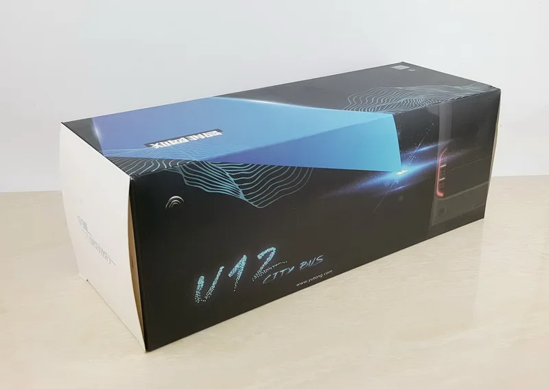 Коллекционная литая игрушка модель подарок 1:42 масштаб Yutong U12 чистый электрический автобус городской транзитный автобус освещение модель автомобиля украшение