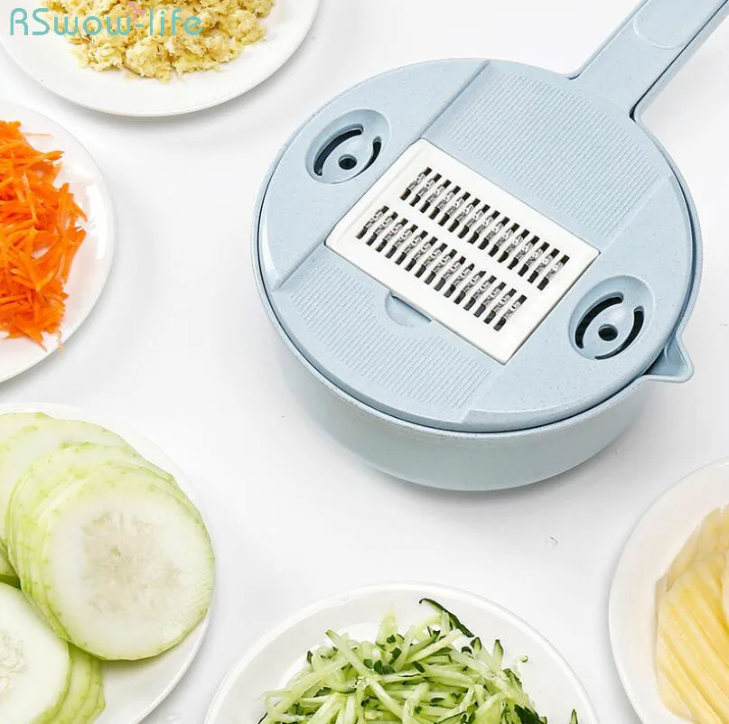 

Multifunctional Shredders & Slicers Kitchen Tool Round Potato Wiper Spiralizer Potato Onion Chopper Draining Basket Separator