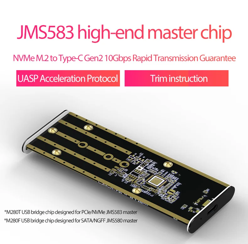 usb3.1 type-c ssd чехол конвертер PCIE msata NVME жесткий диск корпус алюминиевый ssd Корпус чехол