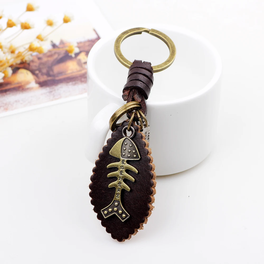 Новое поступление весны 2019 брелок из сплава в виде рыбьей кости модное