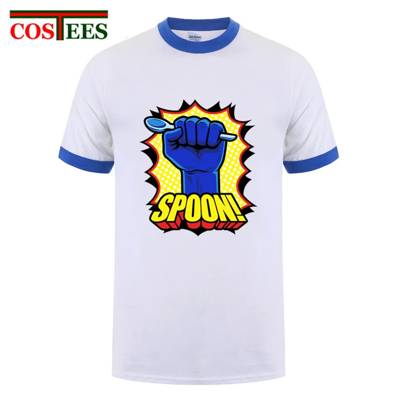 Футболка с надписью Tick Spoon Super Power Детские хлопковые мужские футболки