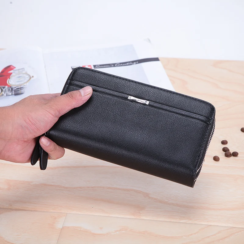 Jisoncase мужские кошельки с карманом для монет Длинный кошелек на молнии мужчин