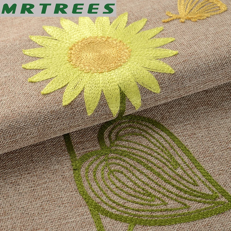 Занавески с вышивкой для гостиной оконные занавески цветочные затемненные тюль