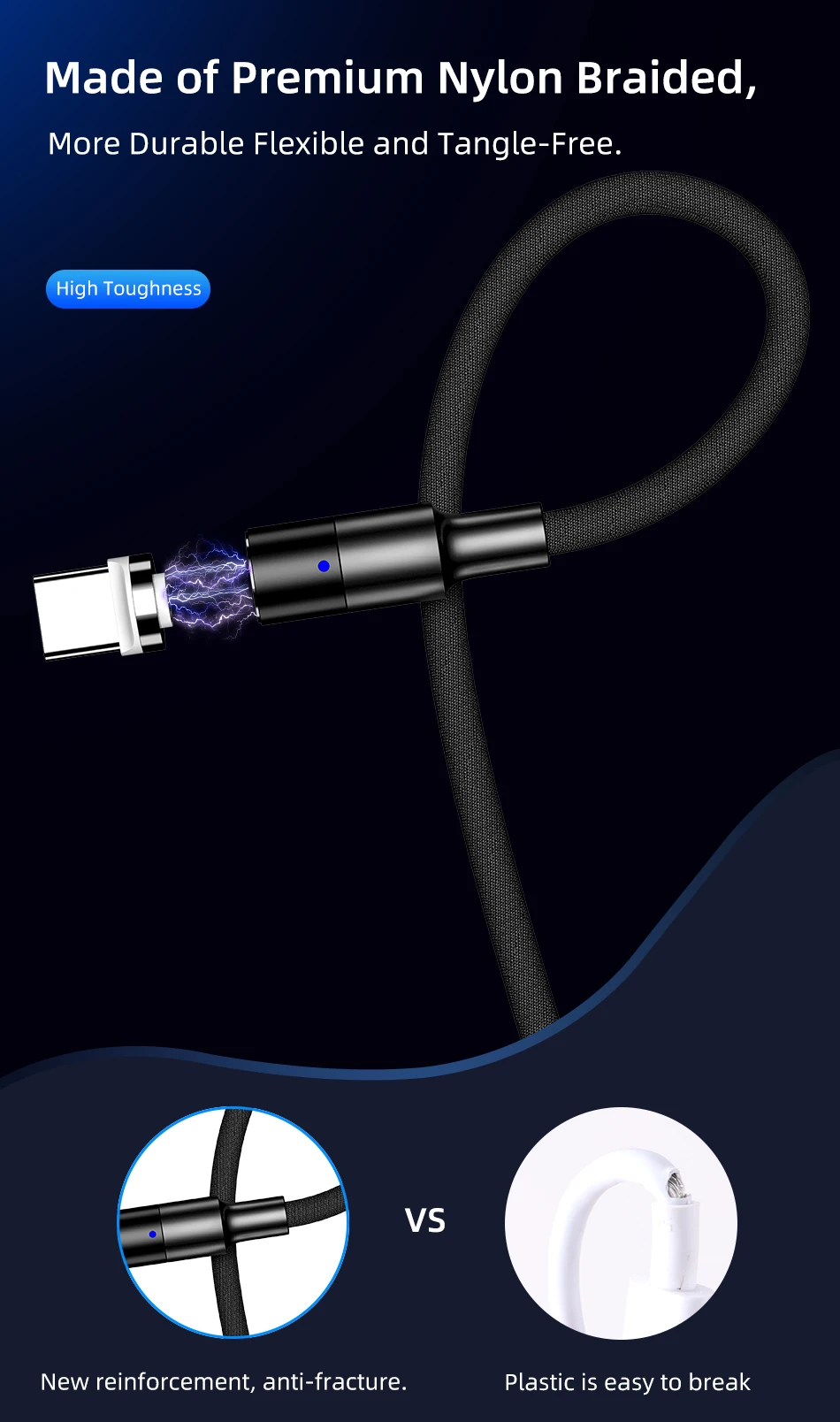 IHaitun роскошный Магнитный usb-кабель 3A type C для samsung QC 3,0 type C Micro Quick Charge 4,0 Fast type-C для iPhone 11 Oneplus 7 Huwei P30 Pro Samsung S10 Plus Note 10 X 8 Xiaomi 9 Redmi Note 7