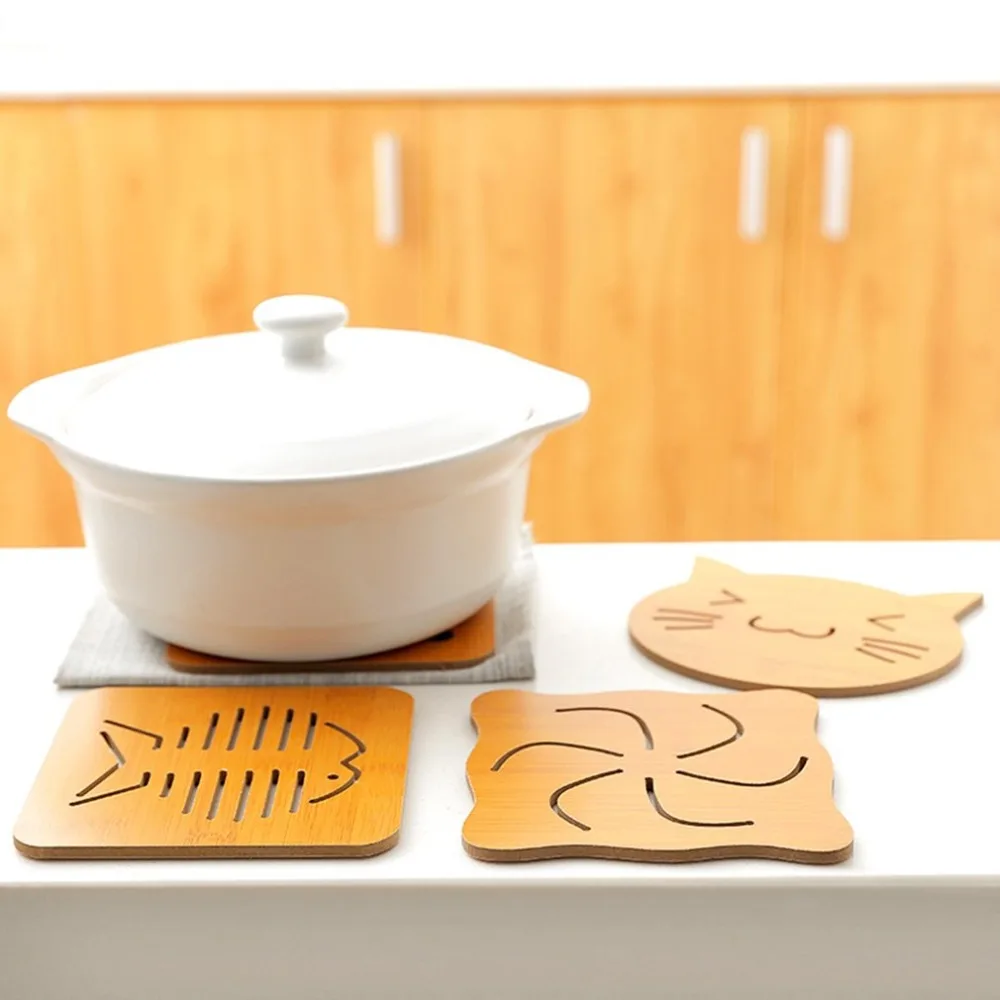 Бамбуковый изоляционный коврик для стола в японском стиле с милыми мультяшными