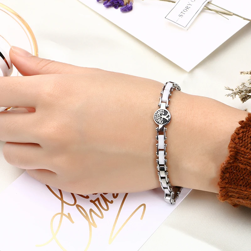 Браслет женский керамический из нержавеющей стали 5 мм|tree of life bracelet|bracelets femalecharm
