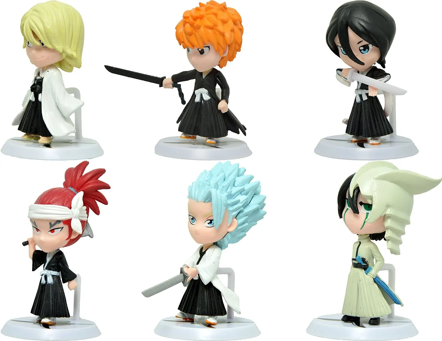 6 шт./комплект Аниме Bleach Kuchiki Rukia Kurosaki Ichigo Ulquiorra Abarai Renji Hitsugaya Toushirou Ichimaru Gin фигурка из
