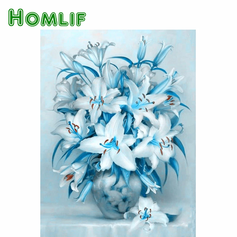 Алмазная живопись HOMLIF 5D &quotсделай сам&quot вышивка крестиком рисунок лилии