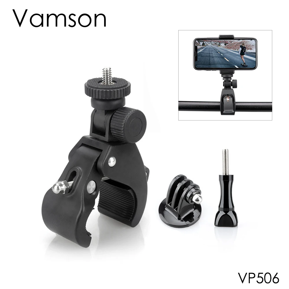 

Vamson Motorcycle Bike Bicycle Handlebar Tripod Adapter bracket fro GoPro Hero 7Back/6/5 for DJI OSMO Action for Xiaomi yi-VP506
