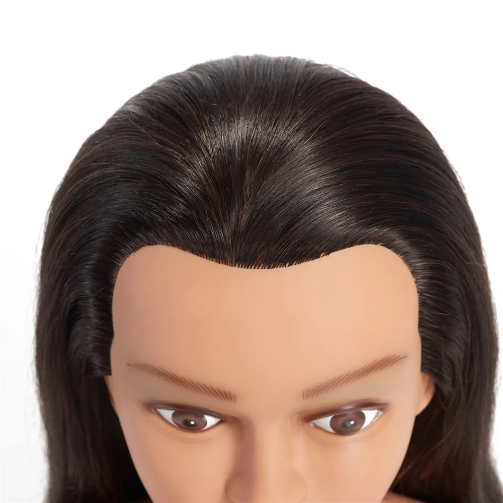 Traininghead 28&quot-30&quotMannequin Head 100% Human Hair Hairdresser Training Manikin Cosmetology Doll Head(Clamp Stand Included) |