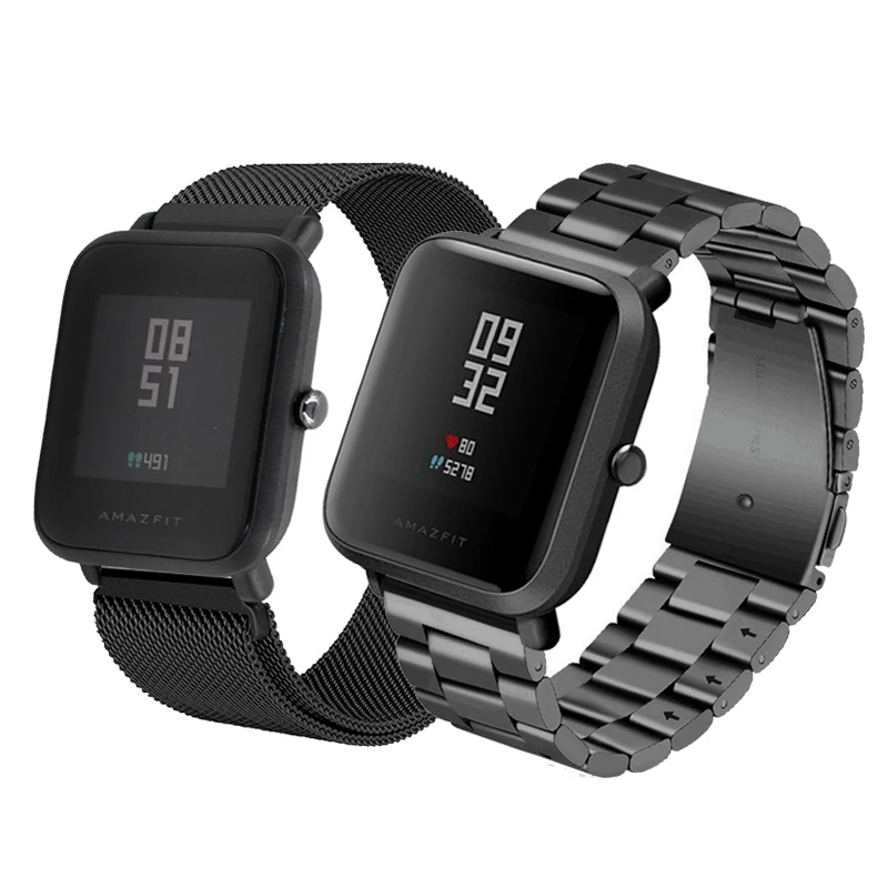 20 мм ремешок для наручных часов из нержавеющей стали Xiaomi Huami Amazfit Bip BIT PACE Lite Youth Smart