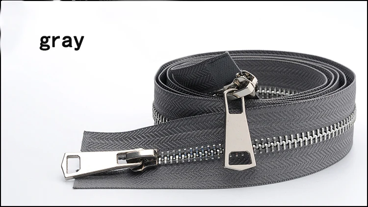 gray Meetee 120 см 5# Двойные ползунки Металлические молнии DIY пуховики пальто двойной открытый конец длинная молния аксессуары для одежды 12 цветов A3-8 - Цвет: gray