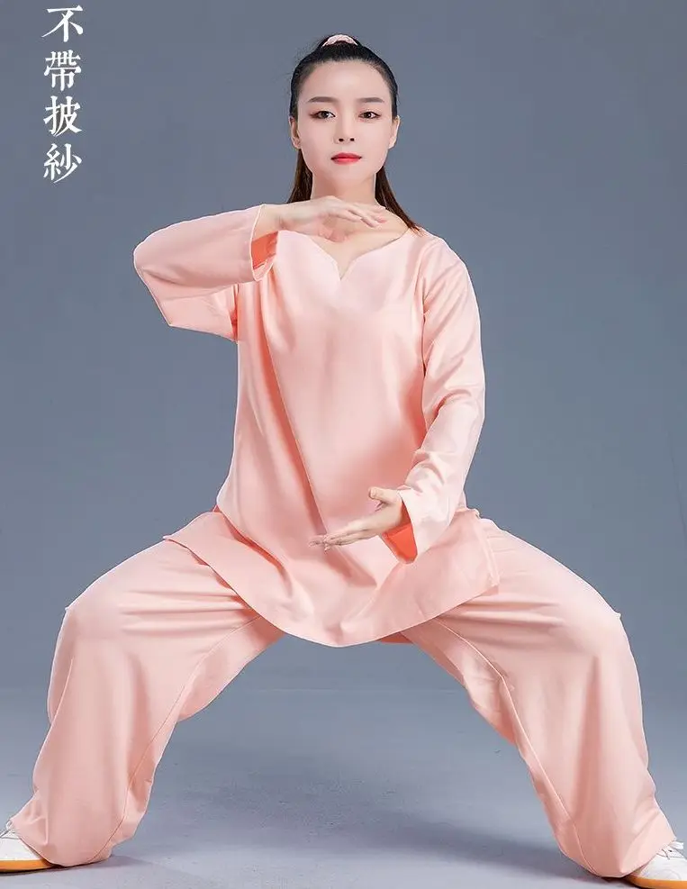 Женский розовый костюм на весну и осень 3 шт./компл. одежда для выступлений Тай-Чи