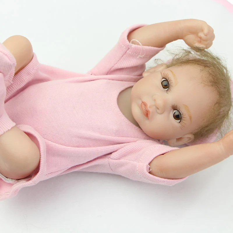 Реалистичные миниатюрные куклы реборны силиконовые виниловые на все тело 27 см
