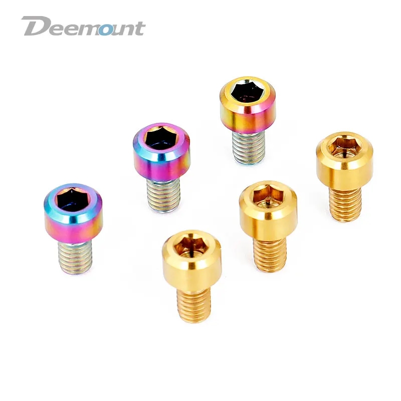 

Deemount 2PCS/Lot Ti TC4 Bolts M6*10mm Hex Head for Bicycle Brake Cable Fixing MTB Road Bike Parts V/C Brake Titanium Screws