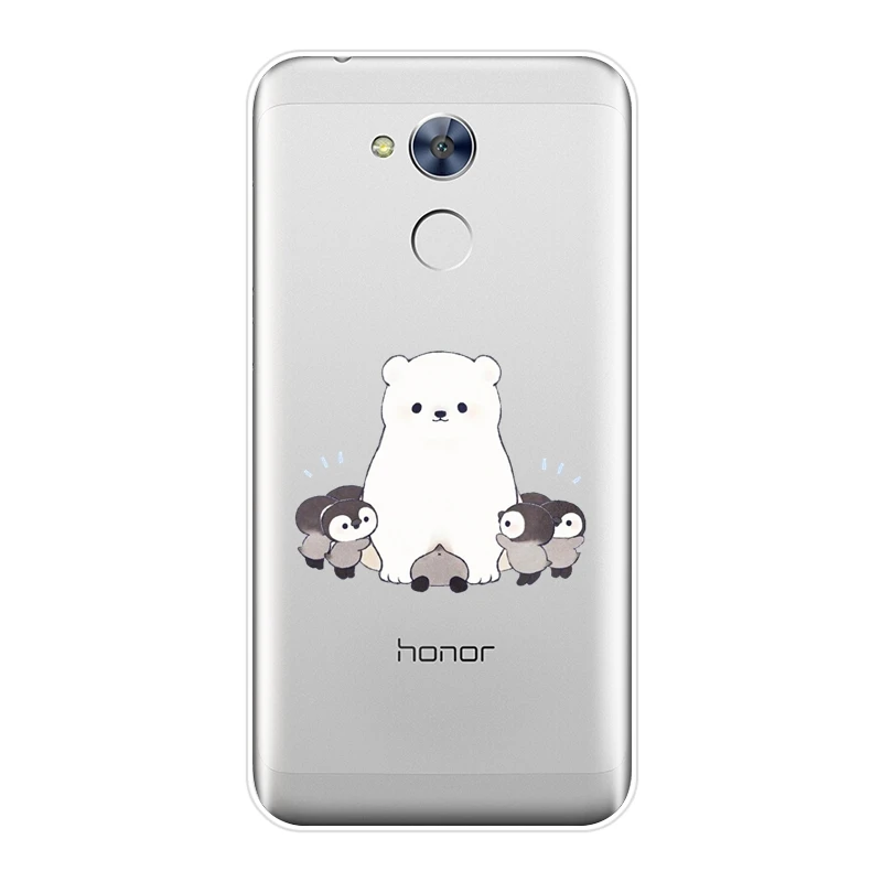 Милый силиконовый чехол для телефона Bear Penguin Kawaii Huawei Honor 6 5A 4X 5X 6X 6A мягкая задняя