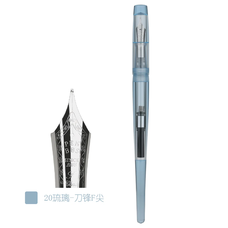 Светло-серый Коллекция! Penbbs 267 вакуумная заправочная авторучка прозрачный пластик биколор наконечник демпфирующая ручка - Цвет: Светло-серый