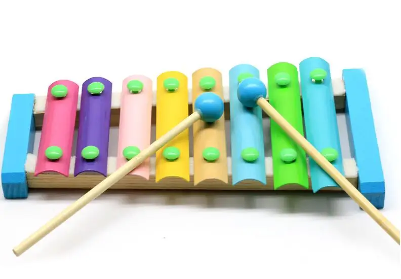 Macaron color Музыкальный инструмент, игрушка с деревянной рамкой, ксилофон для детей, музыкальные забавные игрушки для детей, развивающие игрушки, подарки, GYH - Цвет: Macaron color