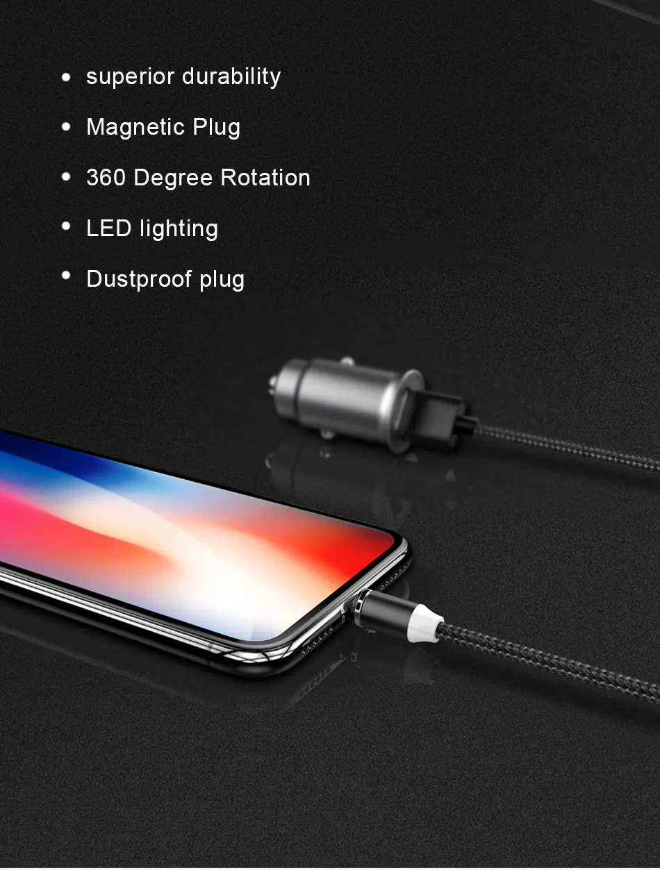 NOHON Сильный магнитный кабель Micro usb type C для Apple iPhone X XS MAX XR 8 IOS 12 Быстрая зарядка Andriod магнитные кабели для телефона 1 м