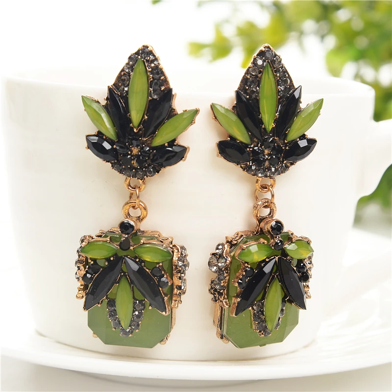 Женские серьги Ltumbe большие геометрические золотого цвета с блестящими