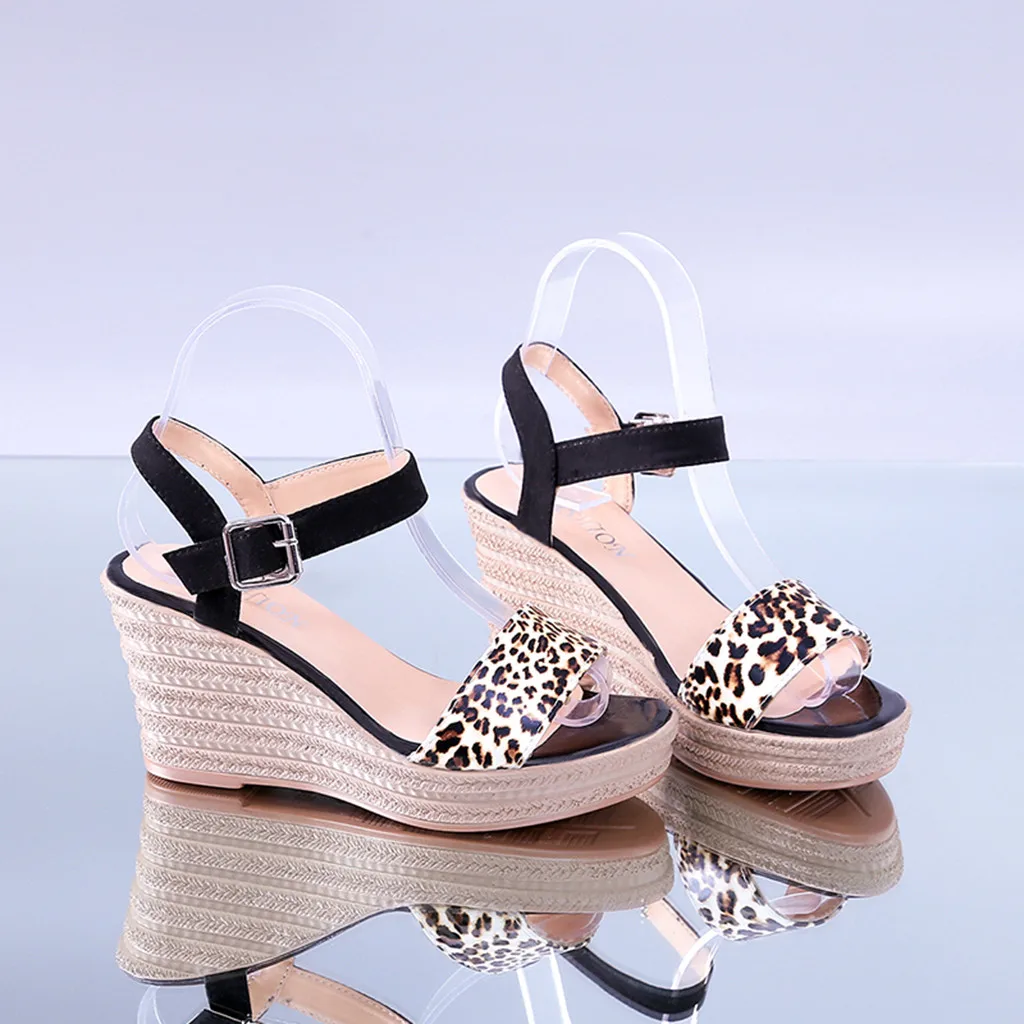 Женские леопардовые босоножки SAGACE модные повседневные Босоножки на платформе с