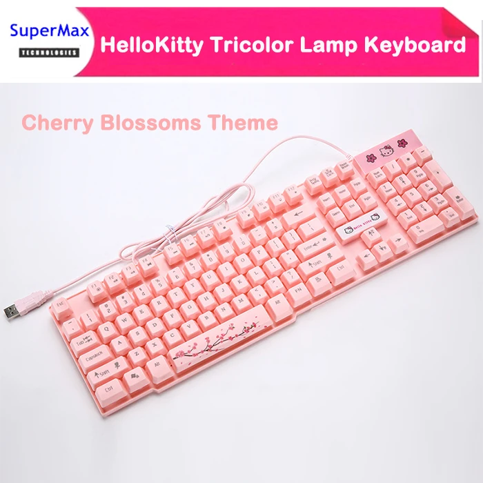 Клавиатура Sakura с USB Проводная триколор дыхательная лампа клавиатура для офиса 104