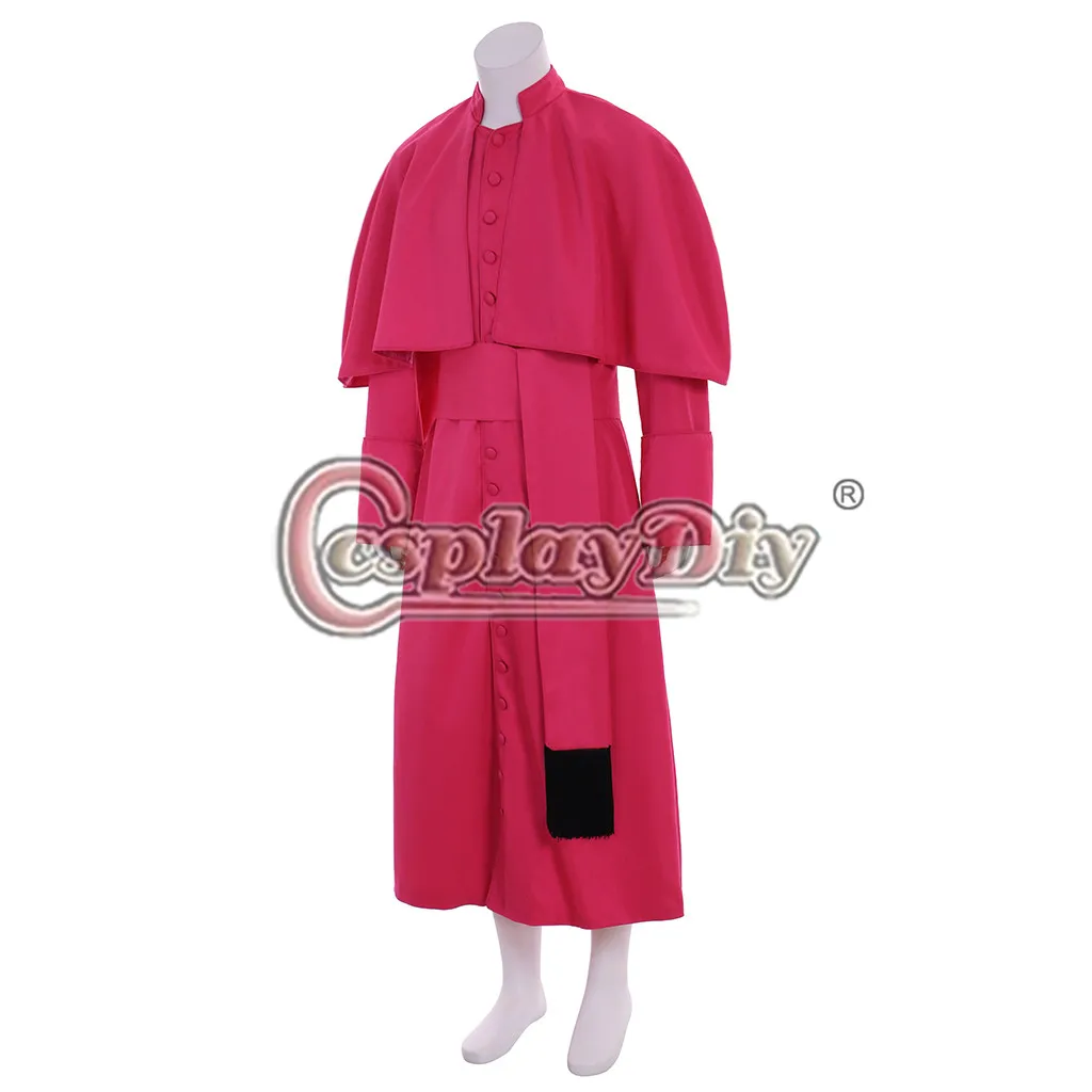 Cosplaydiy мужской костюм в римском стиле красный Cassock для взрослых средневековом Clergy