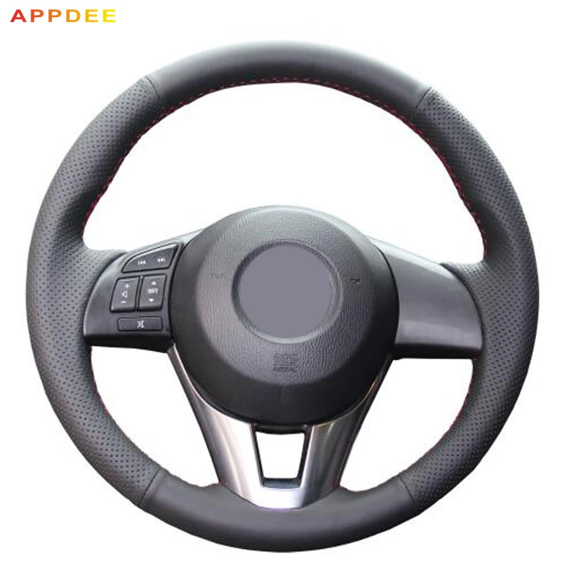 APPDEE черная искусственная кожа Чехол рулевого колеса автомобиля для Mazda CX-5 CX5 Atenza
