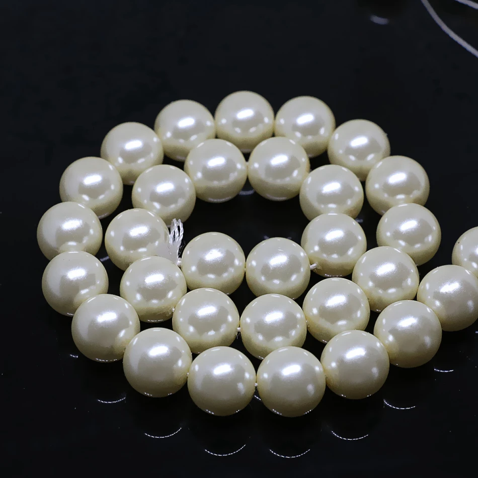 Новая мода кремового белого жемчуга ЮЖНОГО МОРЯ искусственная раковина жемчуг