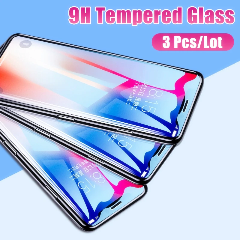 3 шт полное покрытие защитное стекло для IPhone XR XS Max X 8 7 6 Plus Защитная пленка для экрана для IPhone 8 7 6 6s Plus закаленное стекло