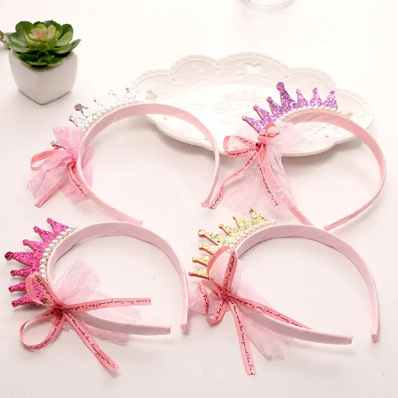Детские Модные резинки для волос цветные девочек с жемчугом и бантом лента в виде