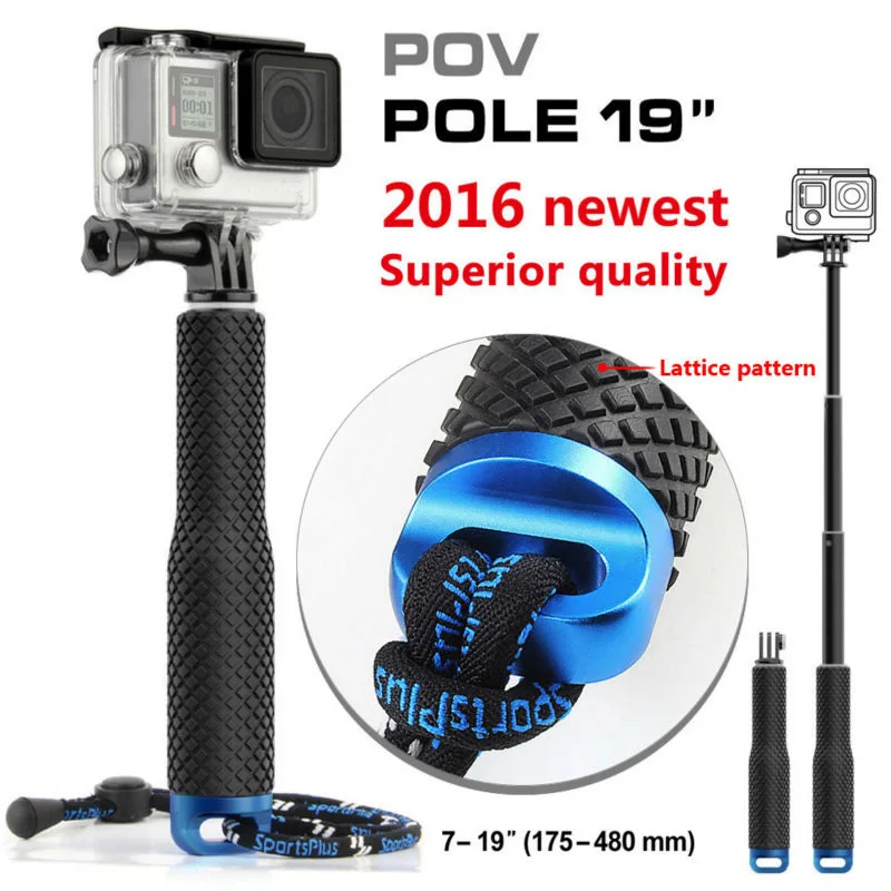 SOONSUN для GoPro алюминиевый выдвижной шест палка для селфи водонепроницаемый ручной монопод для GoPro Hero 8 7 6 5 4 3 2 для Go Pro Pole