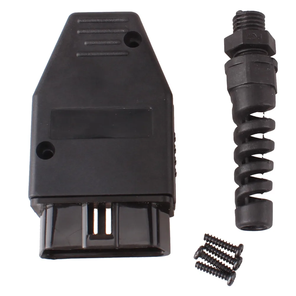 16-pin OBD2 Car Diagnostic Plug Male Connector OBD Shell Accessories Convert Diagnose Tool Without Software ABS Black | Автомобили и