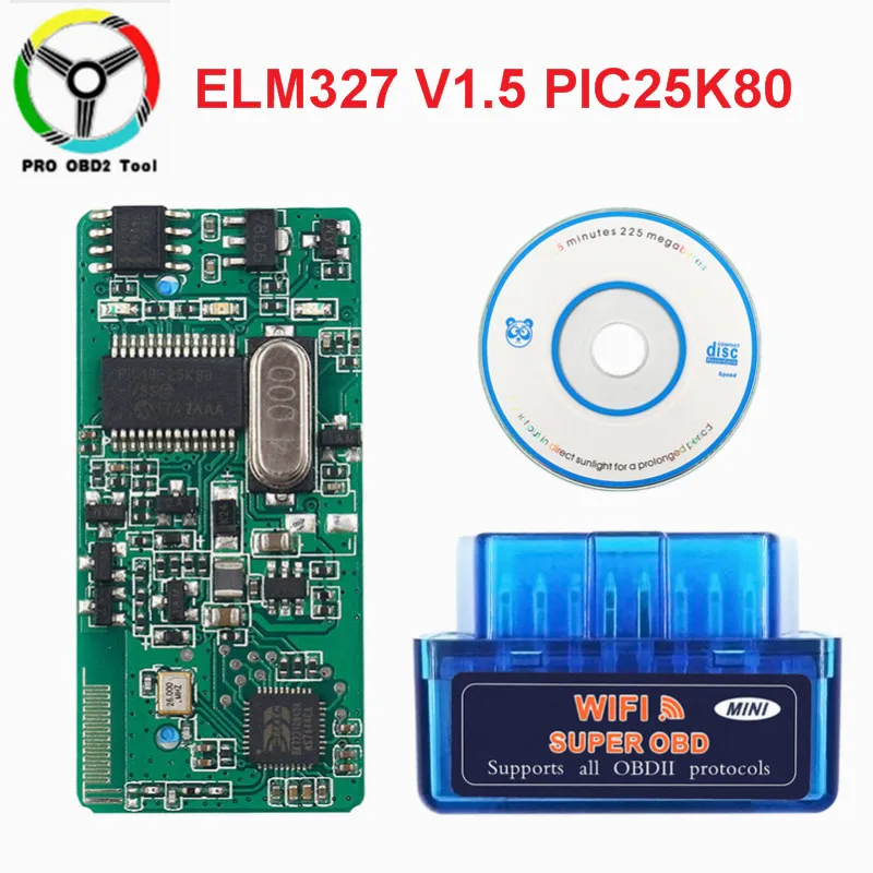 Высокое качество PIC18F25K80 чип ELM327 супер мини V1.5 WI FI OBD2 работает на базе Android/iOS