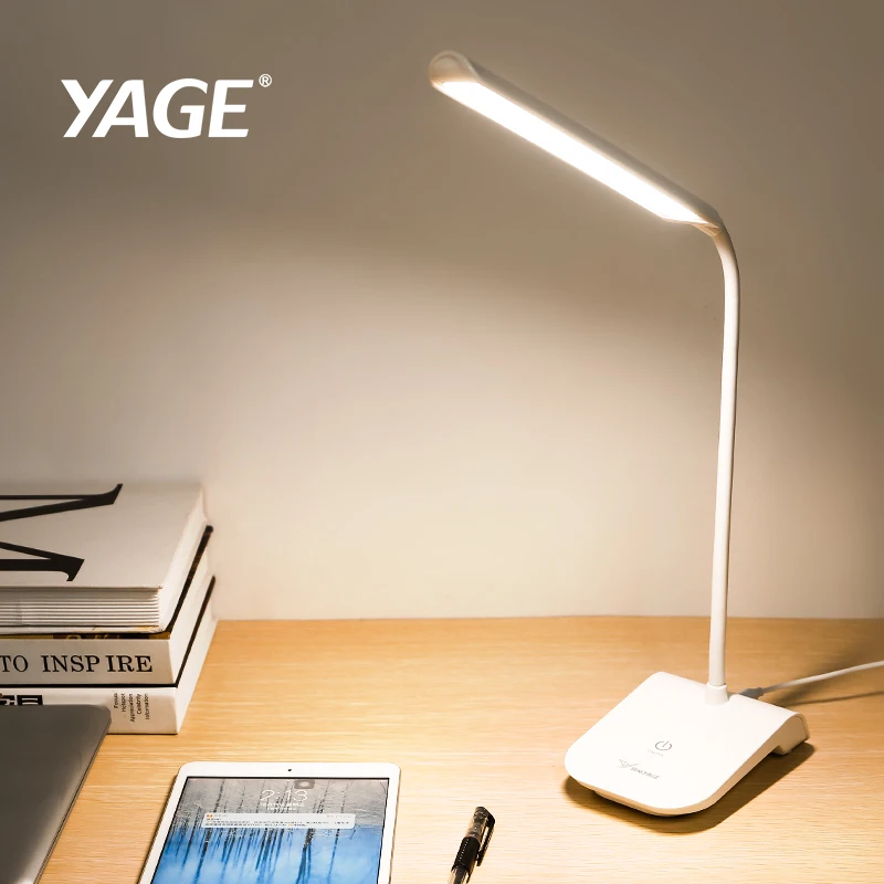 YAGE гусиная шея лампа для чтения usb 22 led Настольная с зажимом светодиодные лампы