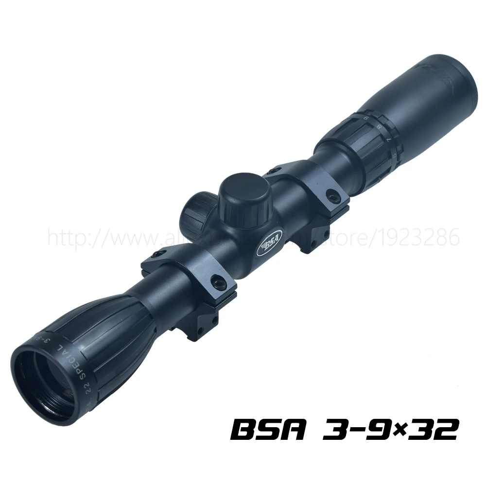 Оригинальный BSA 3-9x32 Воздушный пистолет Mildot тактический оптический прицел