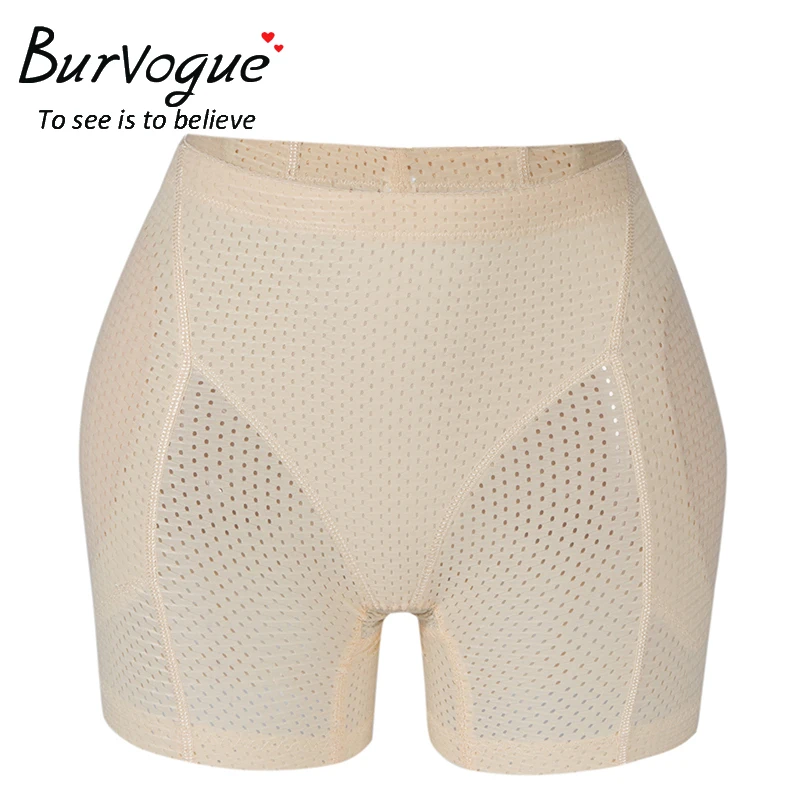 Burvogue трусы для коррекции фигуры, женское дышащее нижнее белье, трусики для подтягивания ягодиц, накладки на бедра, короткие трусики для контроля