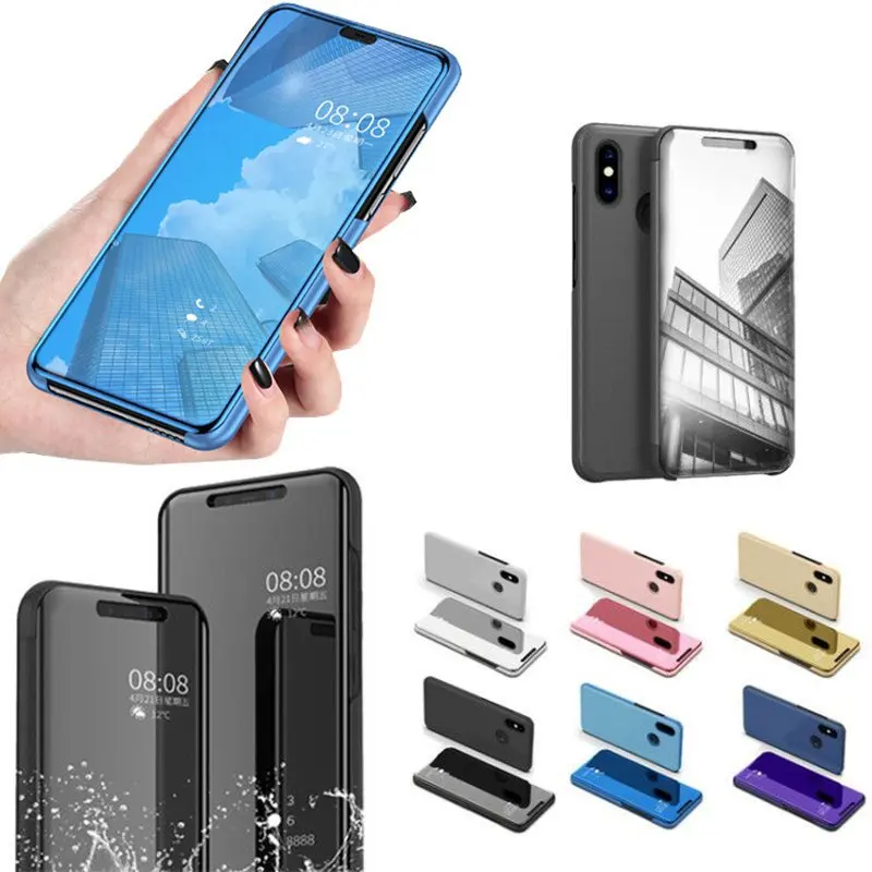 Чехол с окошком для Xiaomi 8 SE A2 F1 умный зеркальный откидной Redmi Note 5 pro 4x6 чехол
