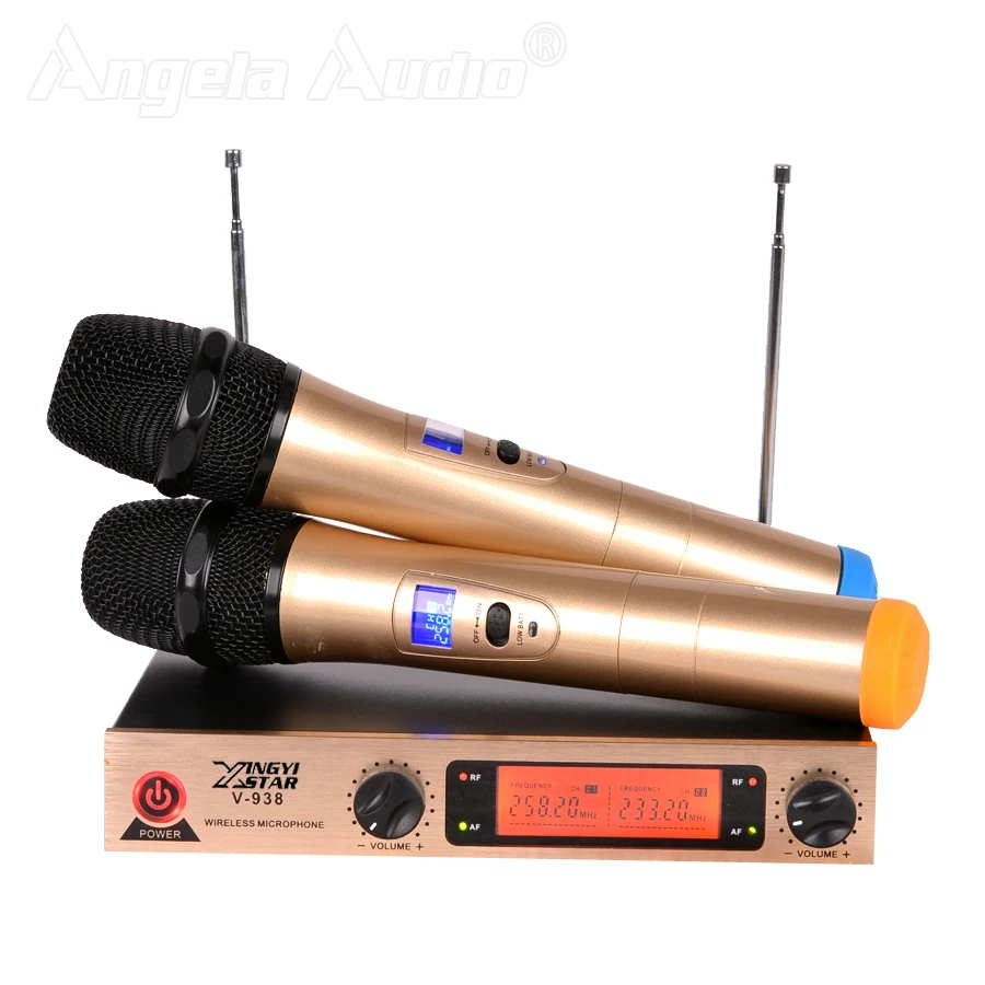 Профессиональный беспроводной микрофон для караоке 2 канальный приемник ручной