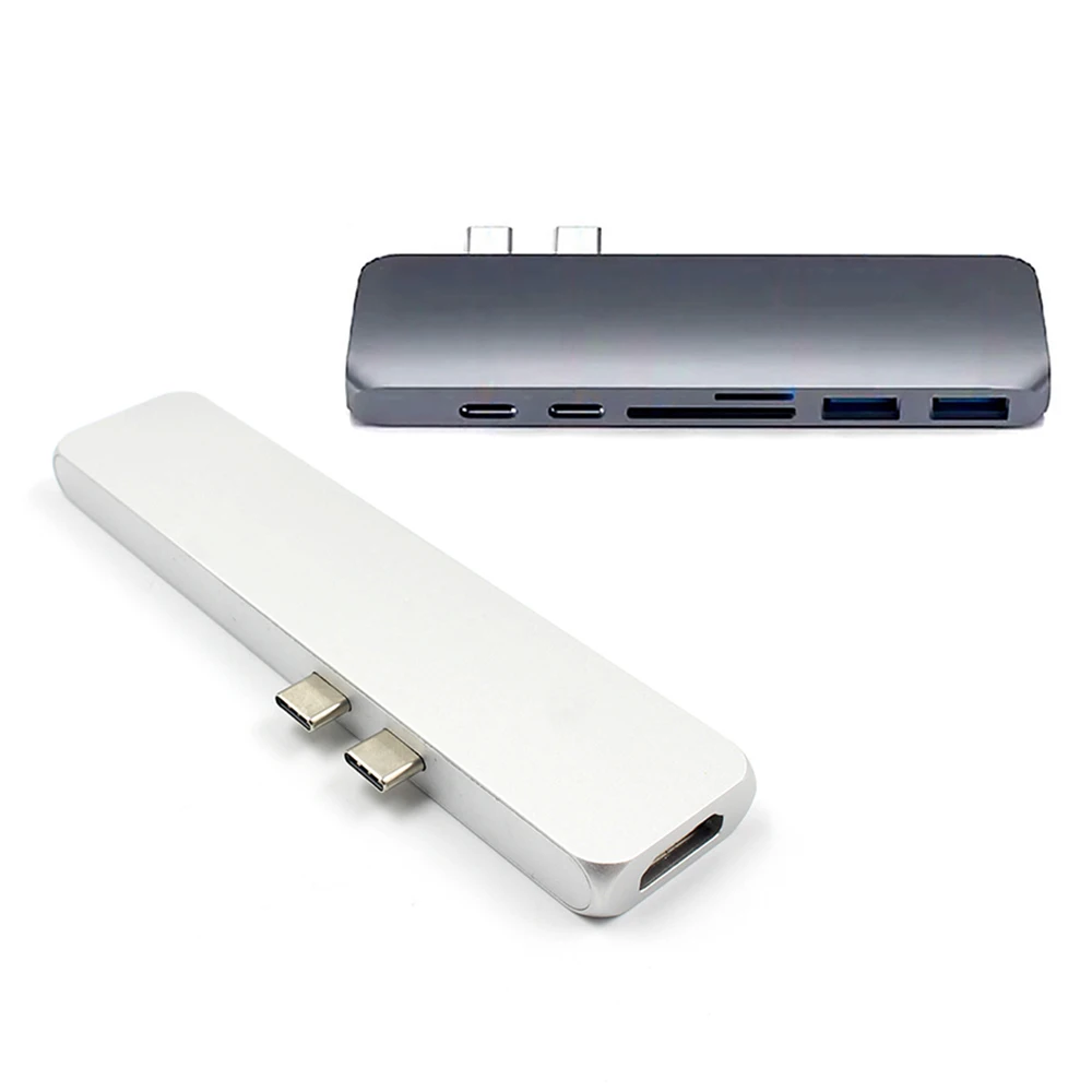 Thunderbolt 3 док станция 7в1 USB C концентратор двойной Type мультипортовый кардридер USB3.1
