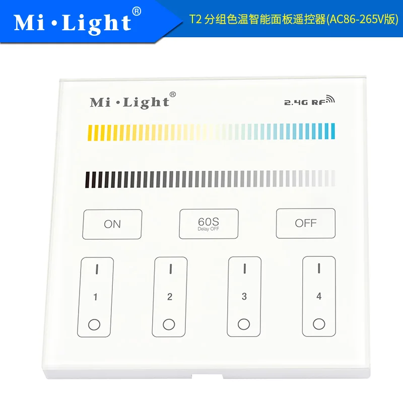 Milight T2 AC220V 4 зоны CCT Регулировка смарт панели пульт дистанционного управления